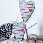 Coeur feutre gris