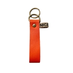 porte-clés LOU en cuir orange