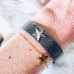 bracelet ZOE  en cuir gris argent