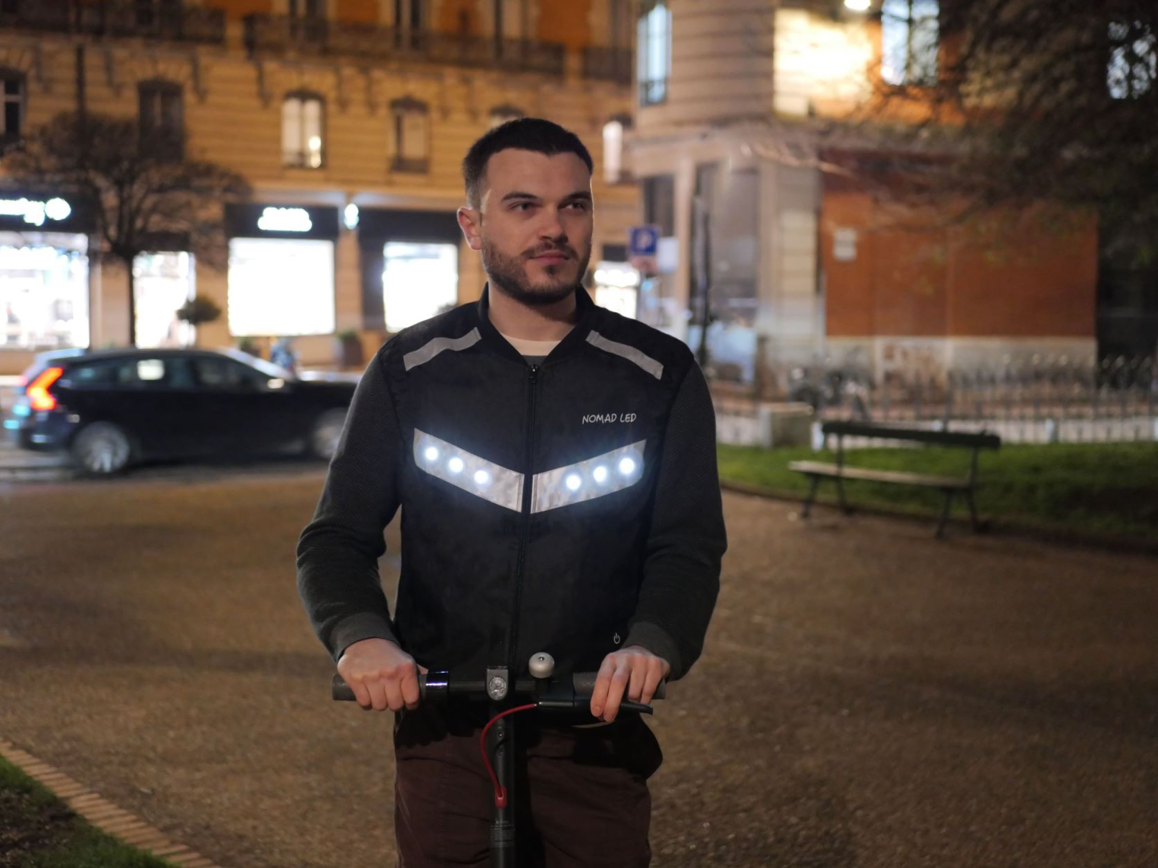 Gilet de cyclisme à LED en plein air nuit cyclisme avertissement lumineux  gilet de contrôle à distance accessoire de vélo, gris 