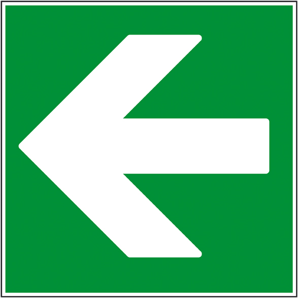 Signalétique RetD : panneau SECOURS Flèche à gauche