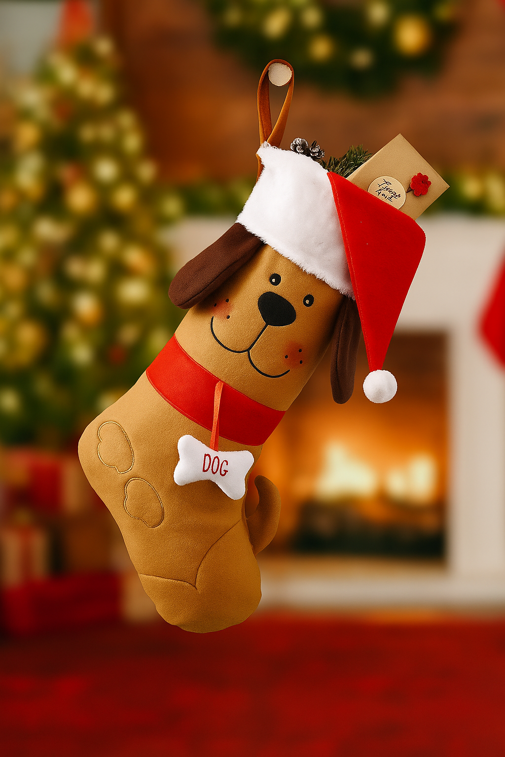 Chaussette Noël brune