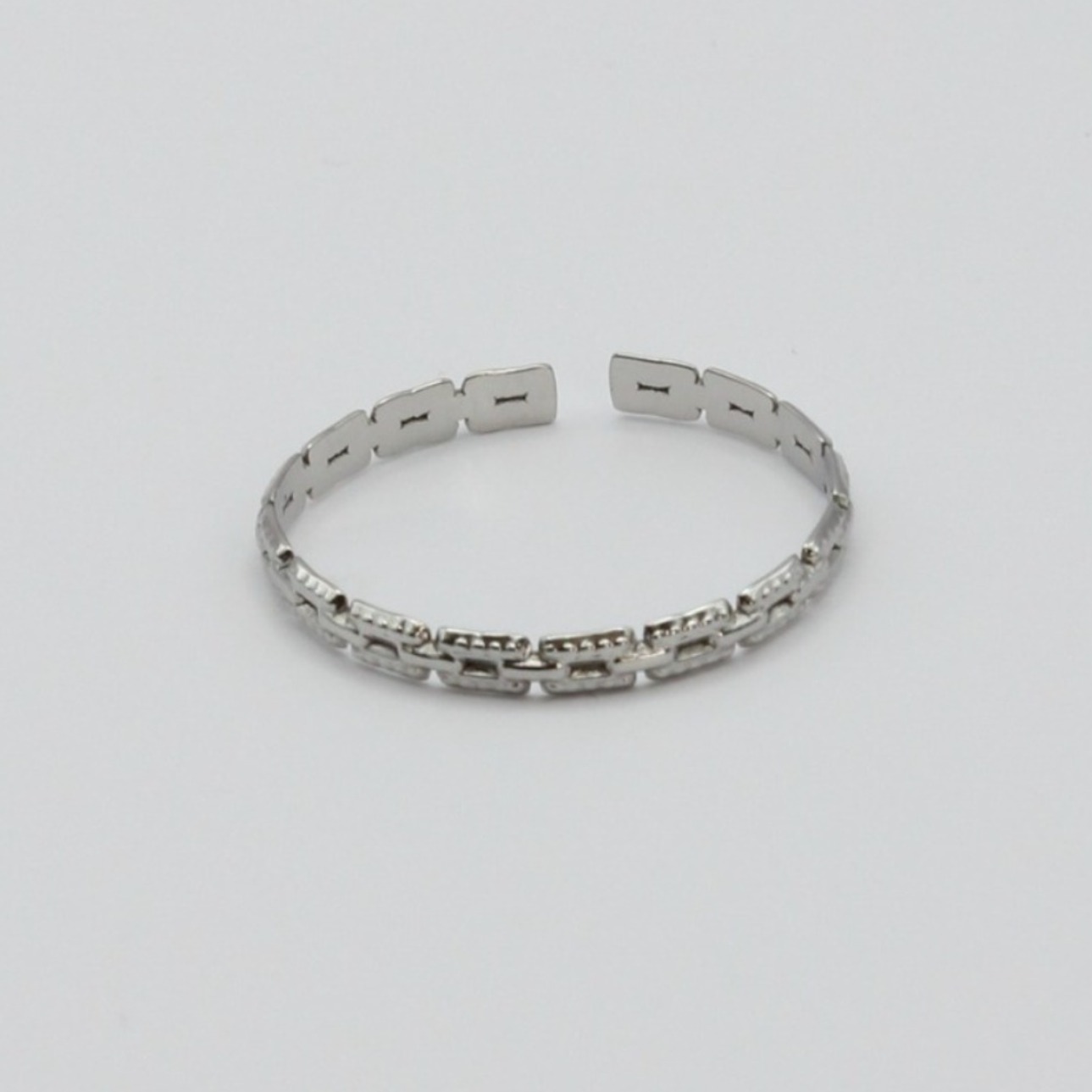 Bague anneau en acier inoxydable argenté