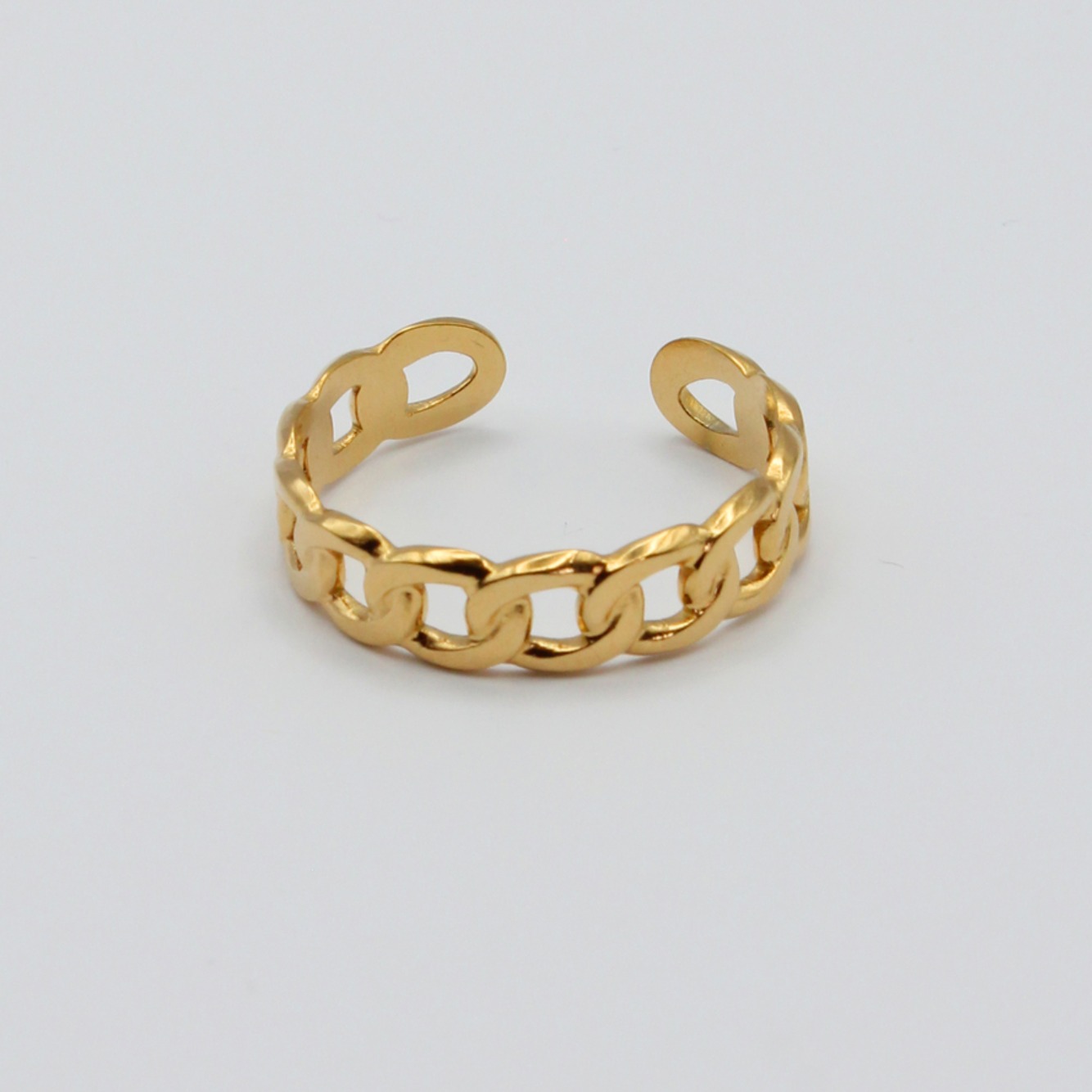 bague acier inoxydable doré Lilly
