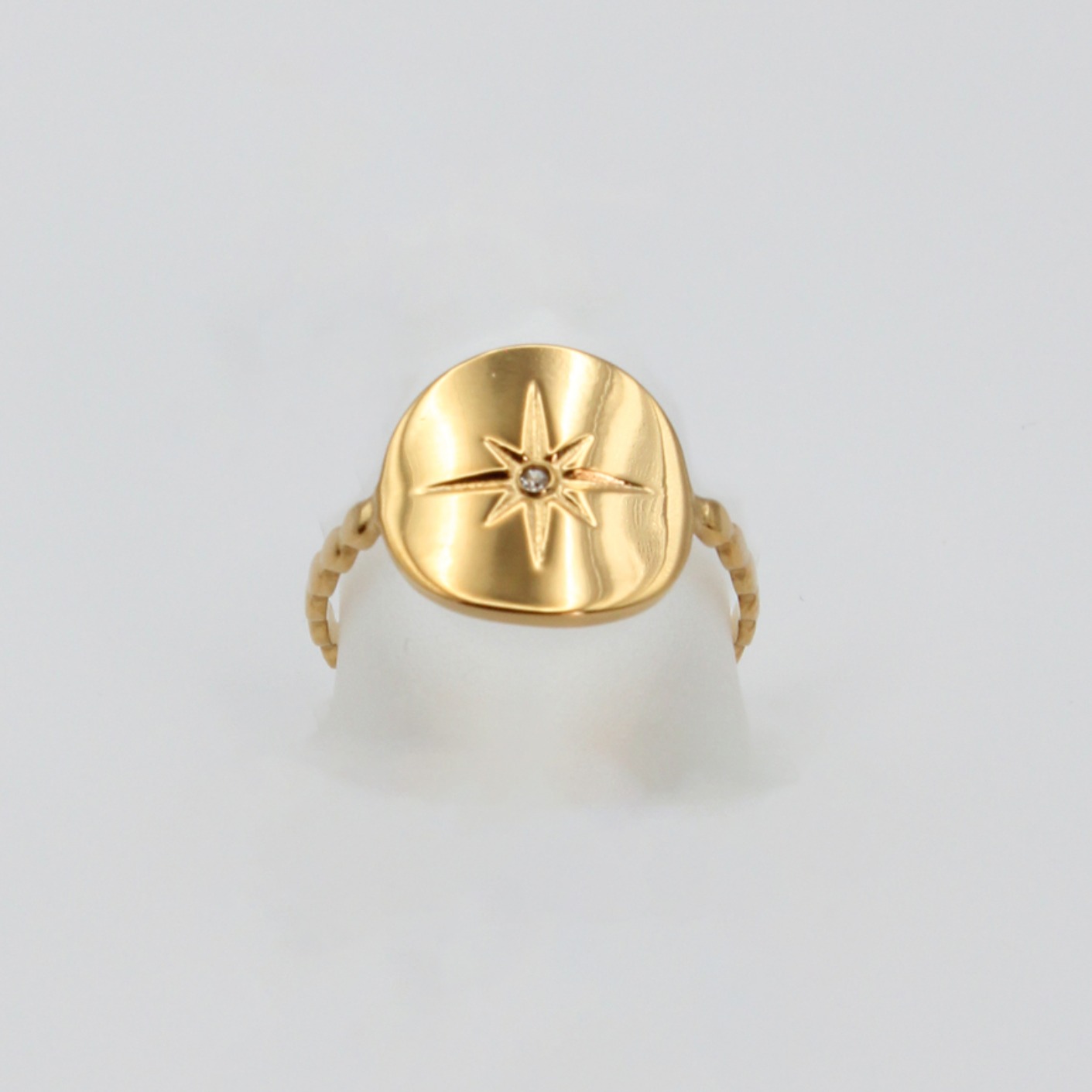 bague acier inoxydable doré Lana