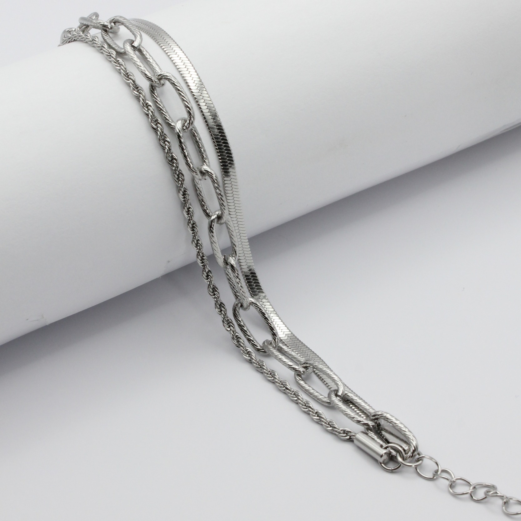bracelet acier inoxydable argent Izia