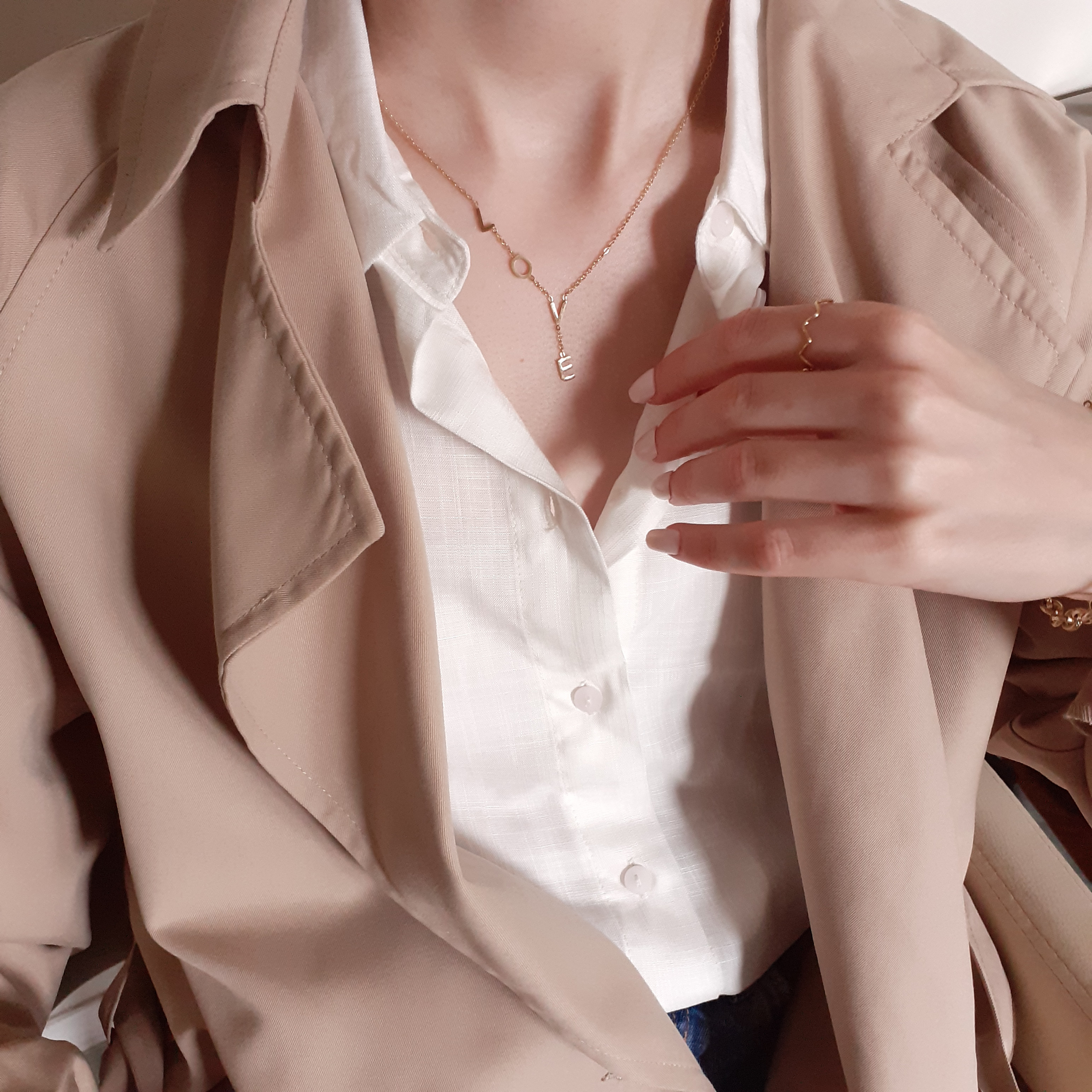 Collier love en acier doré