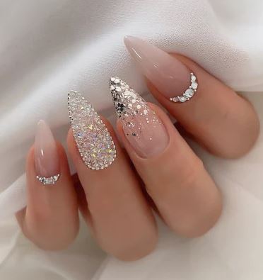 Ruby nail glitter nail art 2