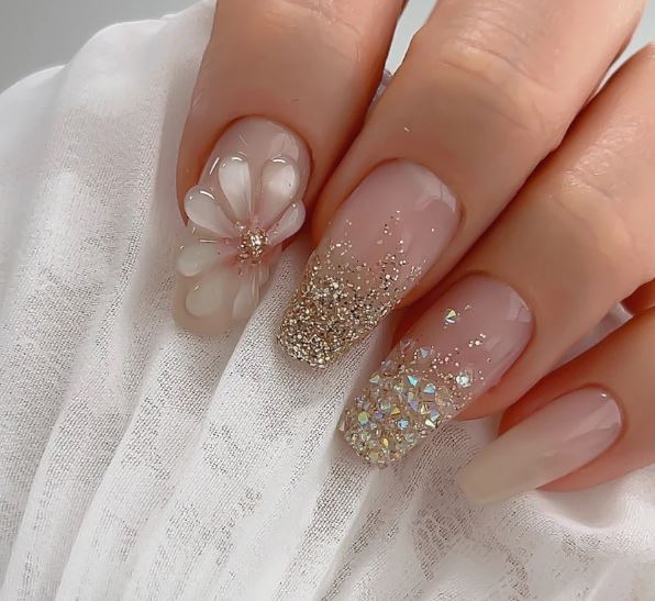 Doi nudi glitter gold semi permanent