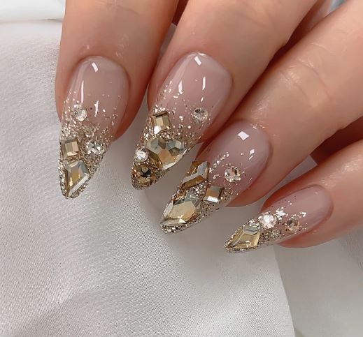 Nudi Gel glitter gold semi permanent