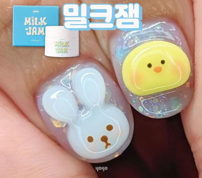 Gel semi permanent 3D ongles nail art