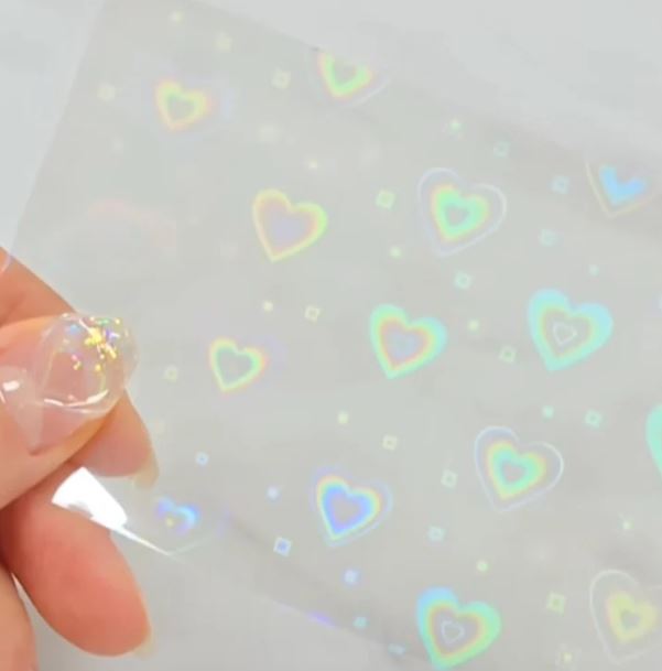 Coeur holographiques nail art jello jello