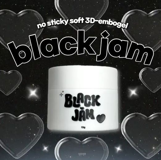 Gel 3D nail art yogo black vernis semi permanent