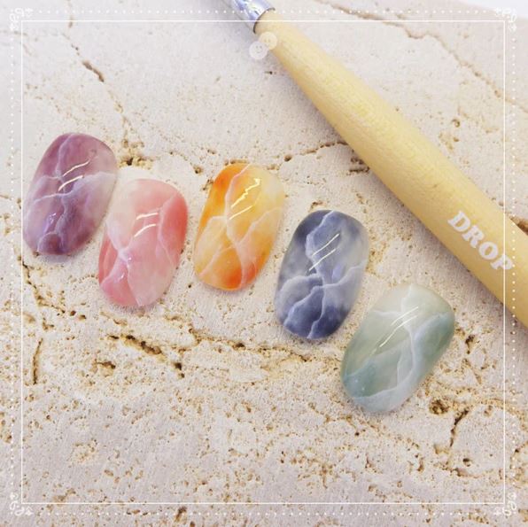 Pinceau nail art vernis et gels coréen PIONA drop