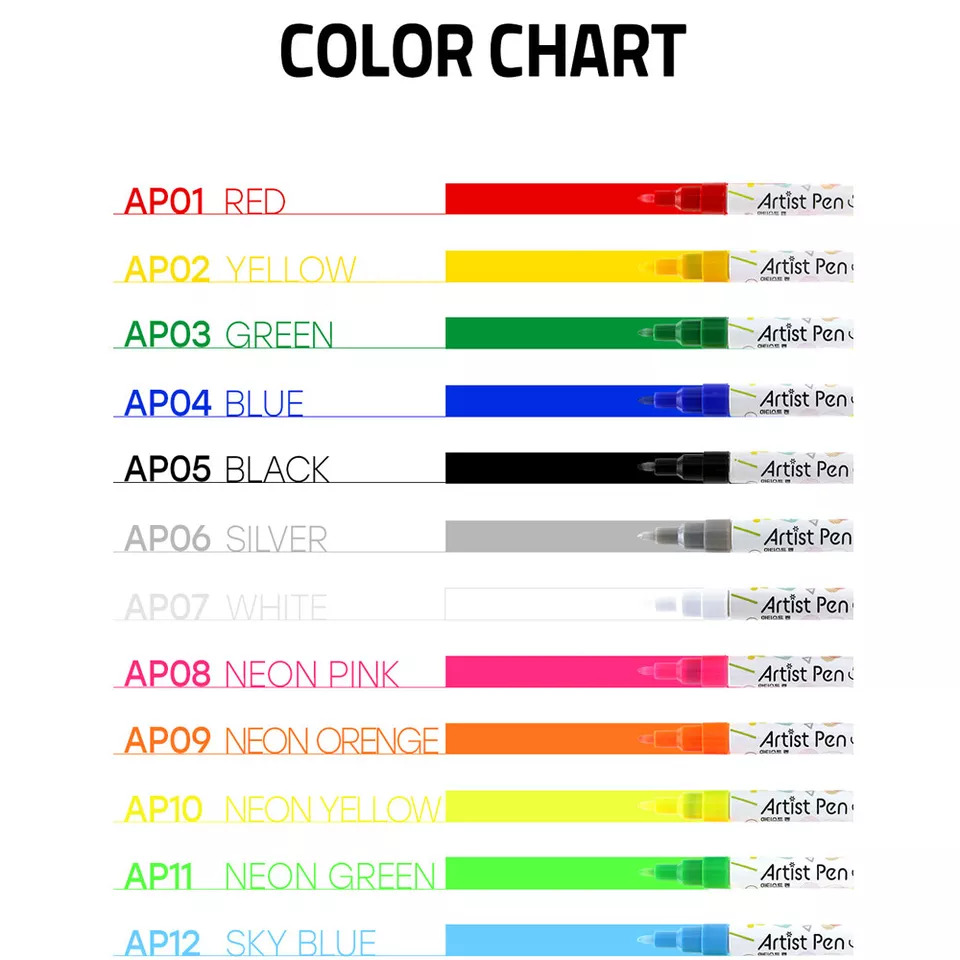 Colorchart jello jello pen pour nail art coréen