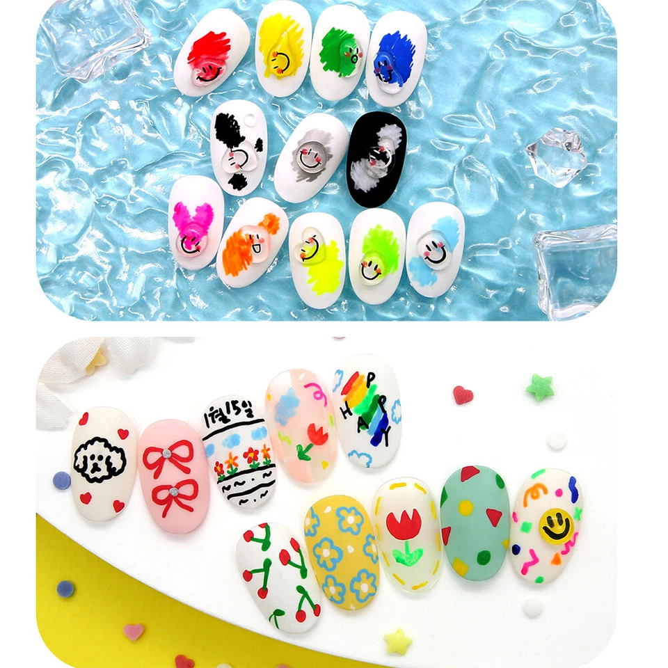 nail art coréen avec feutres Jello jello pen