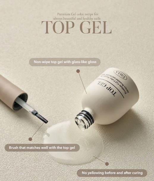 Valla top gel transparent effet miroitant vernis semi permane,t coréens