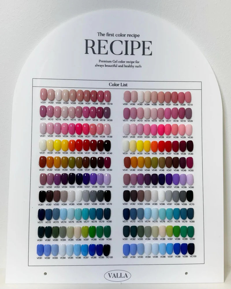 Color chart valla 100 vernis semi permanent coréen nail art et manucure
