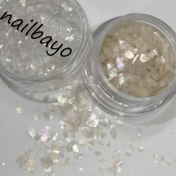 nailbayo flakes nacré et perlé pour nail art coréen