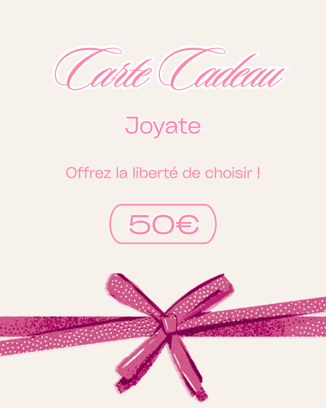 Carte cadeau Joyate boutique accessoires de mode et vernis coréens