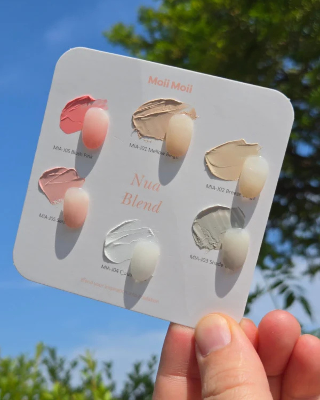 Moii moii gel teintes poudrées pour nail art coréen baby boomer ombré