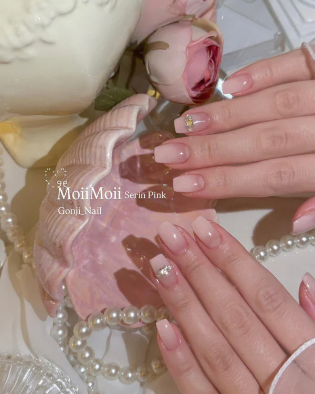 Gel ombré gradation nail art coréen baby boomer