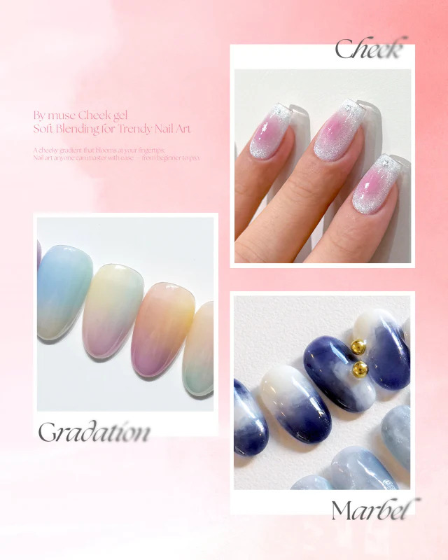 Nail art blooming gel coréen by muse pour nail art mabré ombré