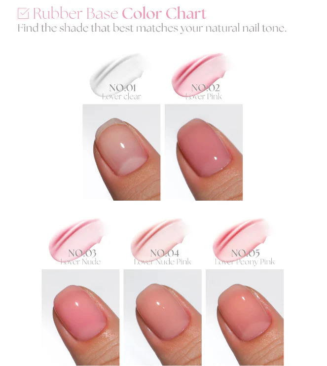 Rubber base dgel vernis et gels coréens nail art skin touch