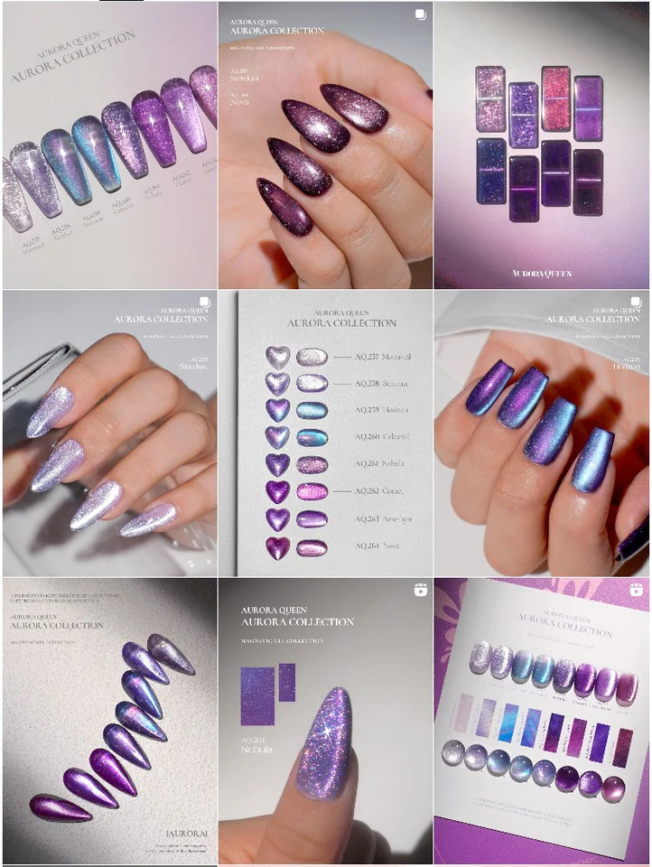 aurora collection vernis et gels semi permanent coréen nail art