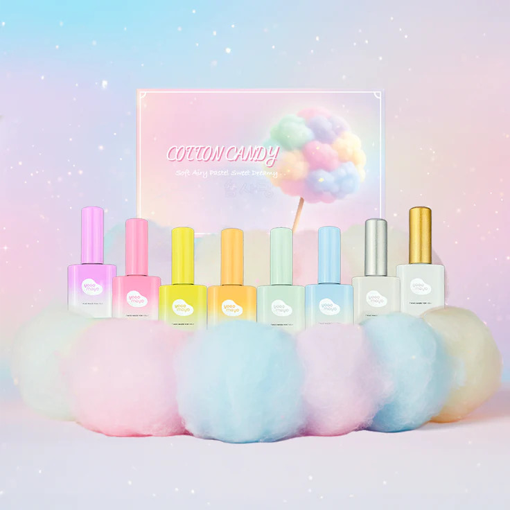 yogomayo-cotton-candy-collection-8pcs-set-nail art coréen
