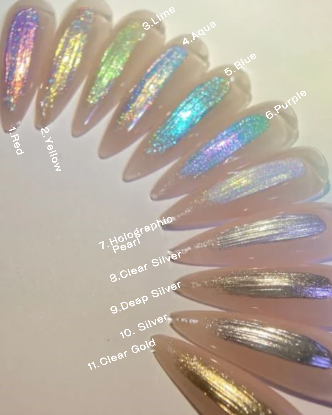 Poudre chrome holographique Lap nail art coréen