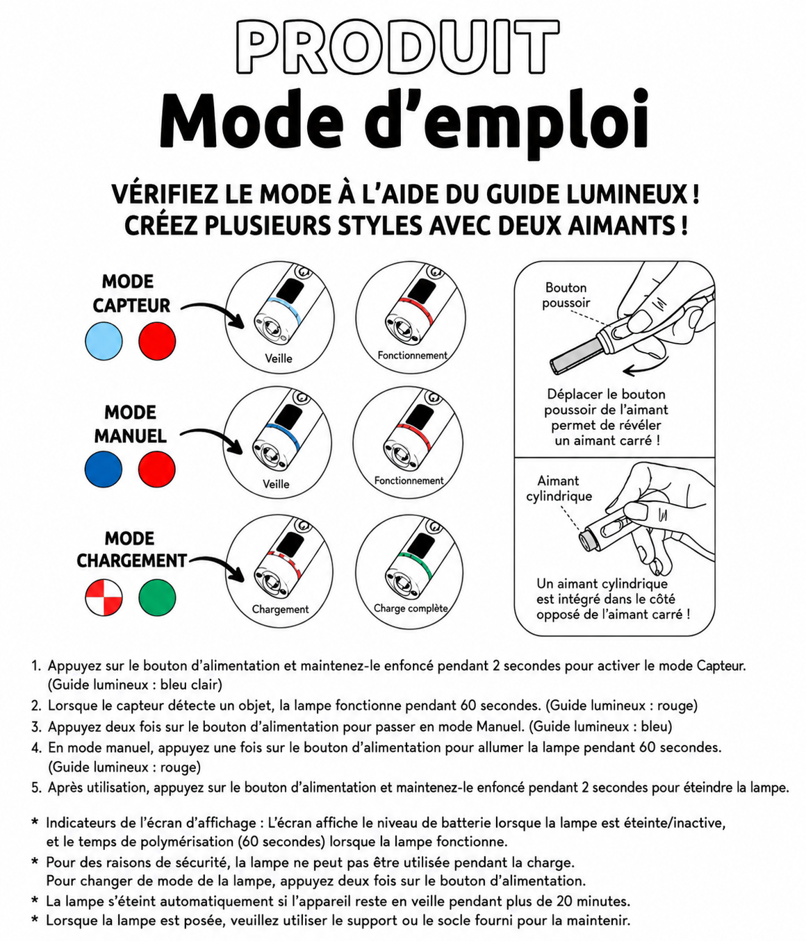 Produit mode demploi magpinxshiny Mayour  lampe UV