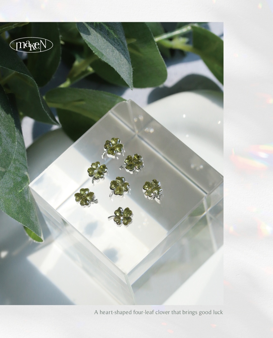 Charms trefle à quatre feuilles nail art décoration kbeauty