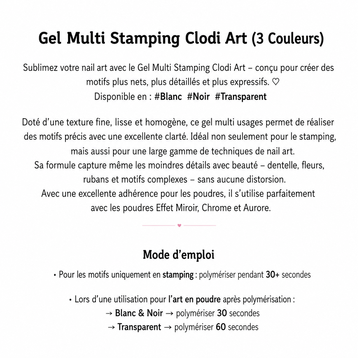 Mode demploi stamping gel Clodi