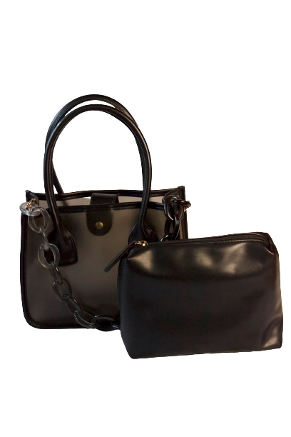 Sac à main à bandoulière noir transparent