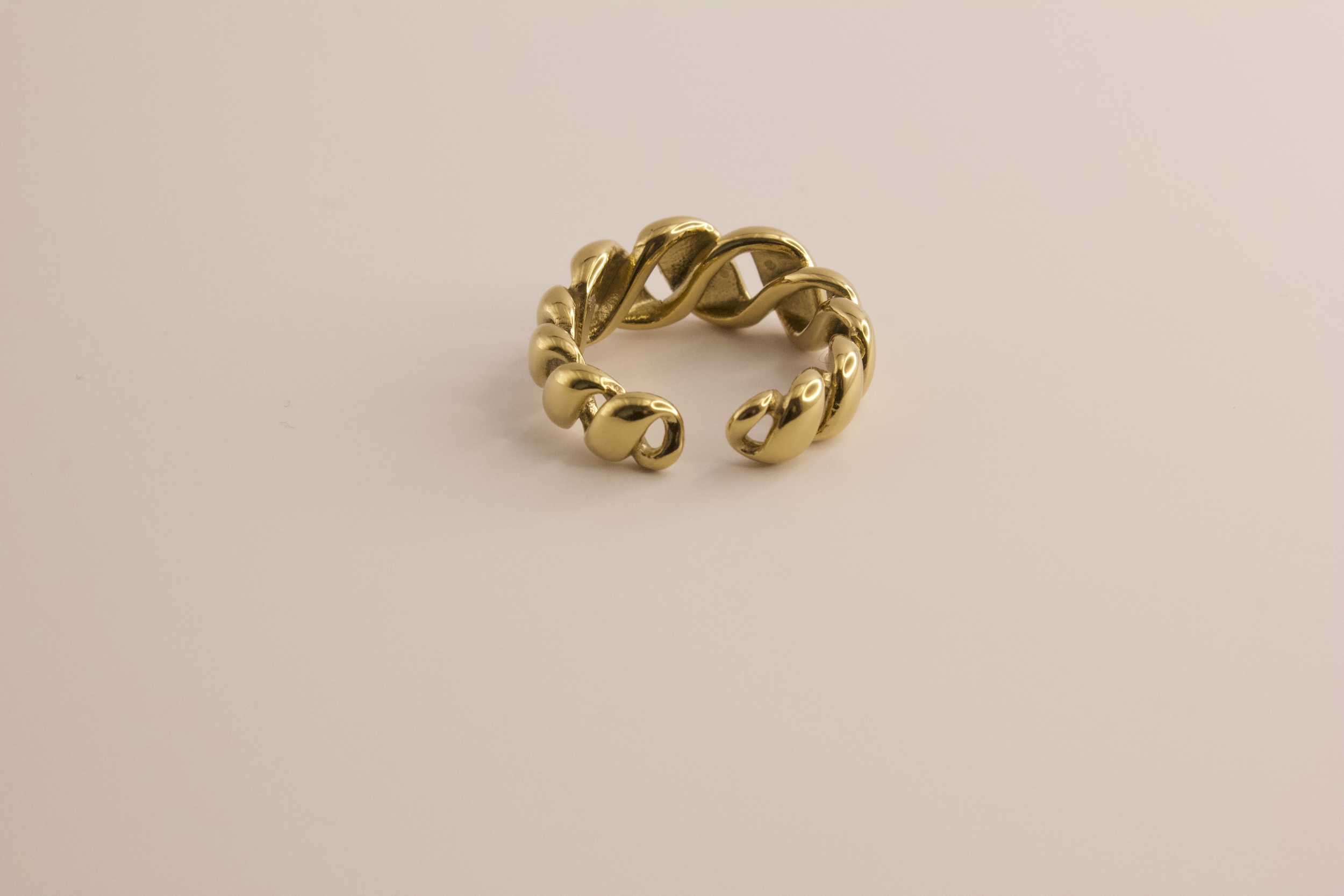 Bague tressée dorée Zoé