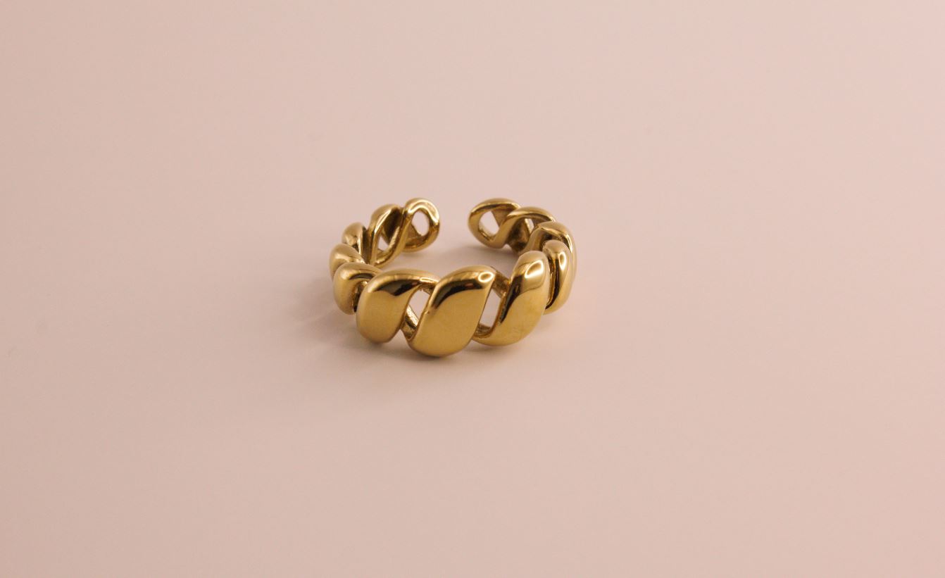 bague tressée dorée Zoé