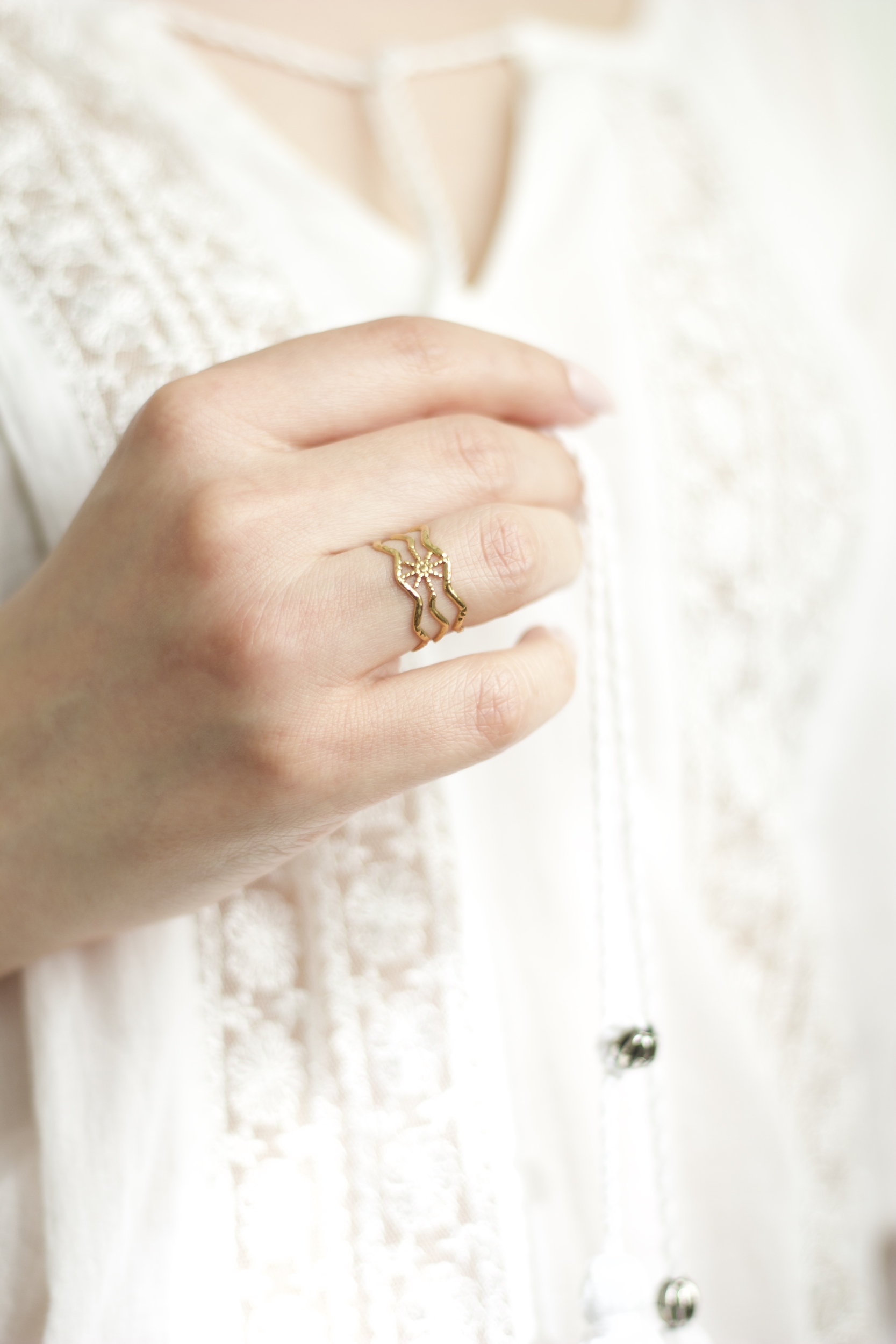Bague triple rang sunshine