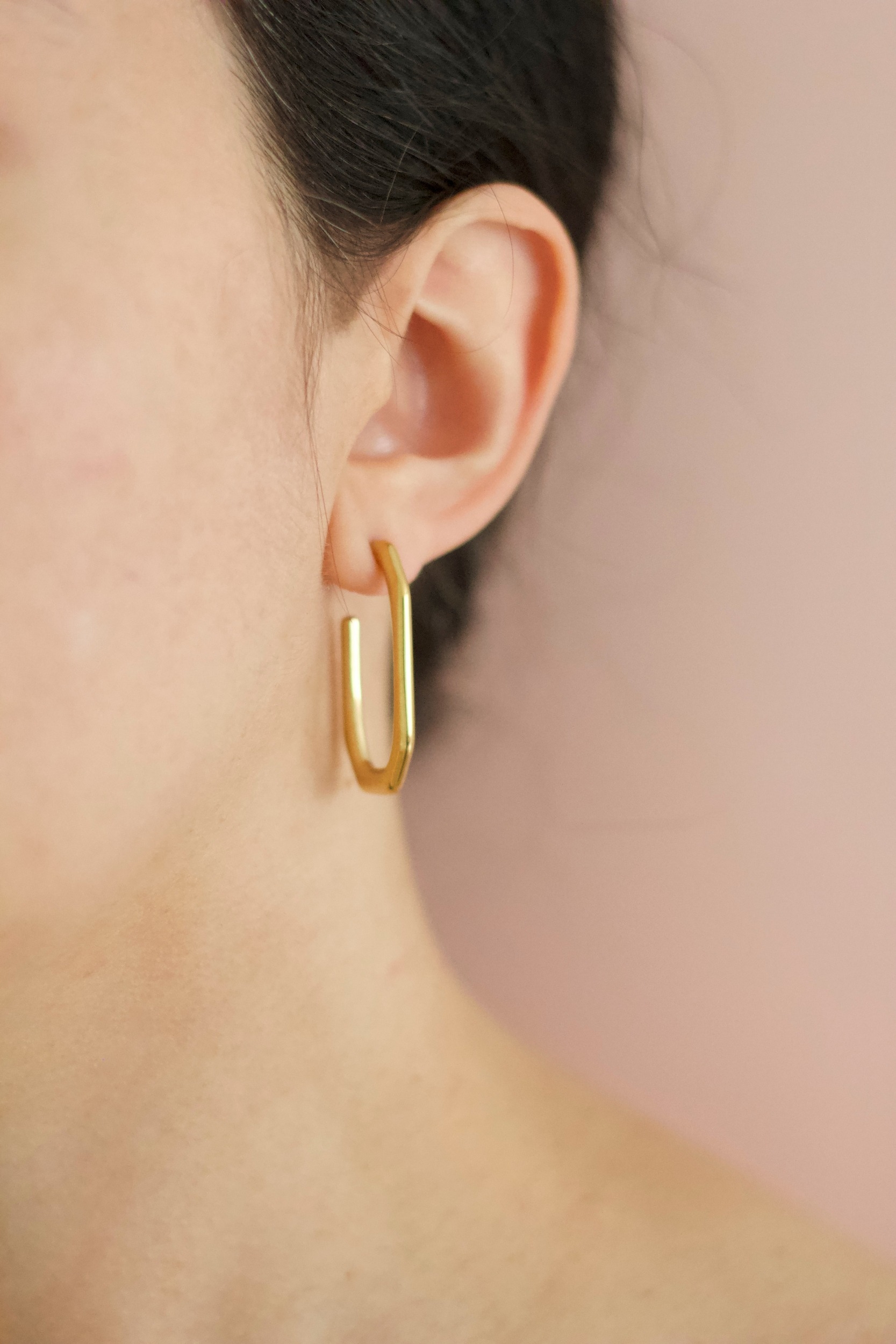 Boucles doreilles en acier doré