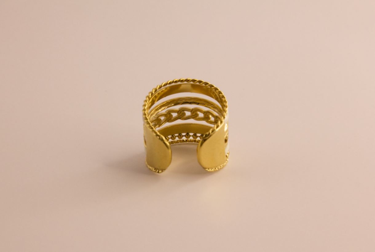 Bague multi rang en acier Elena