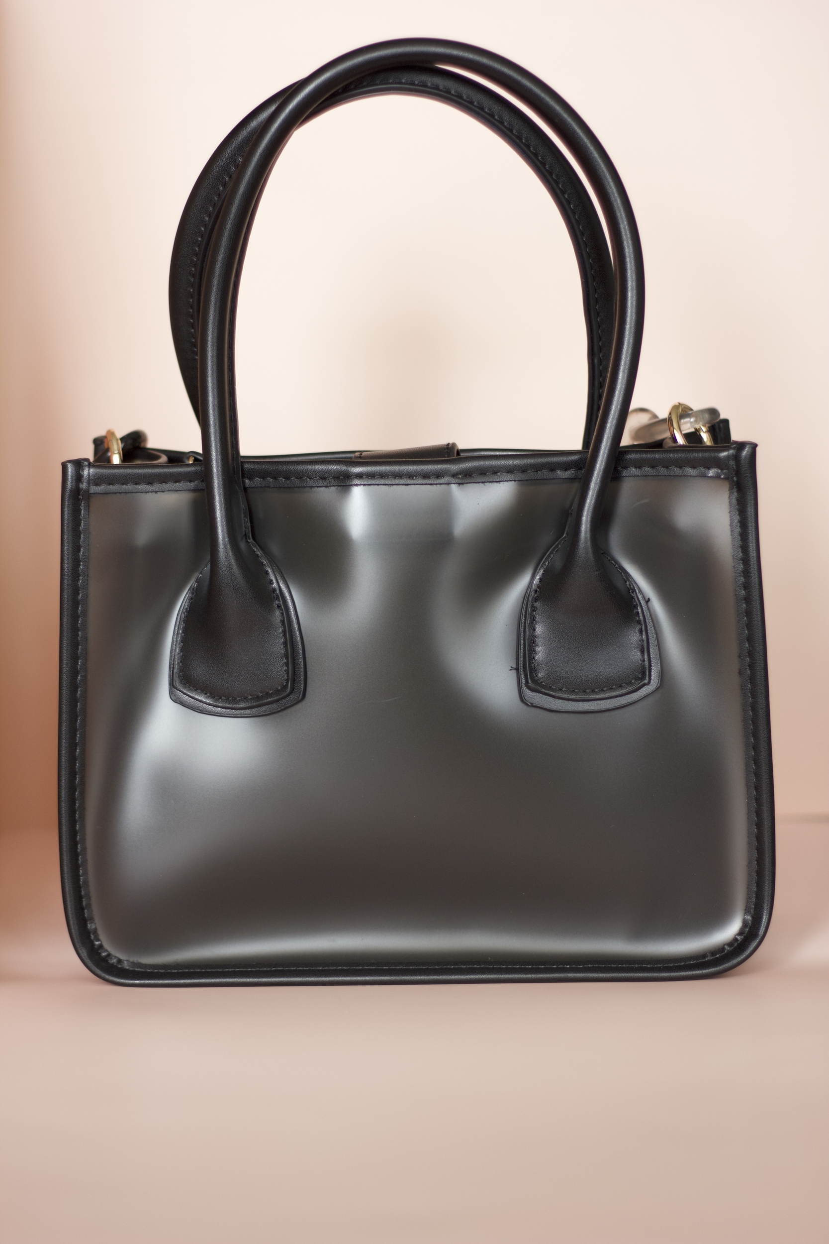 Sac à main noir transparent à bandoulière