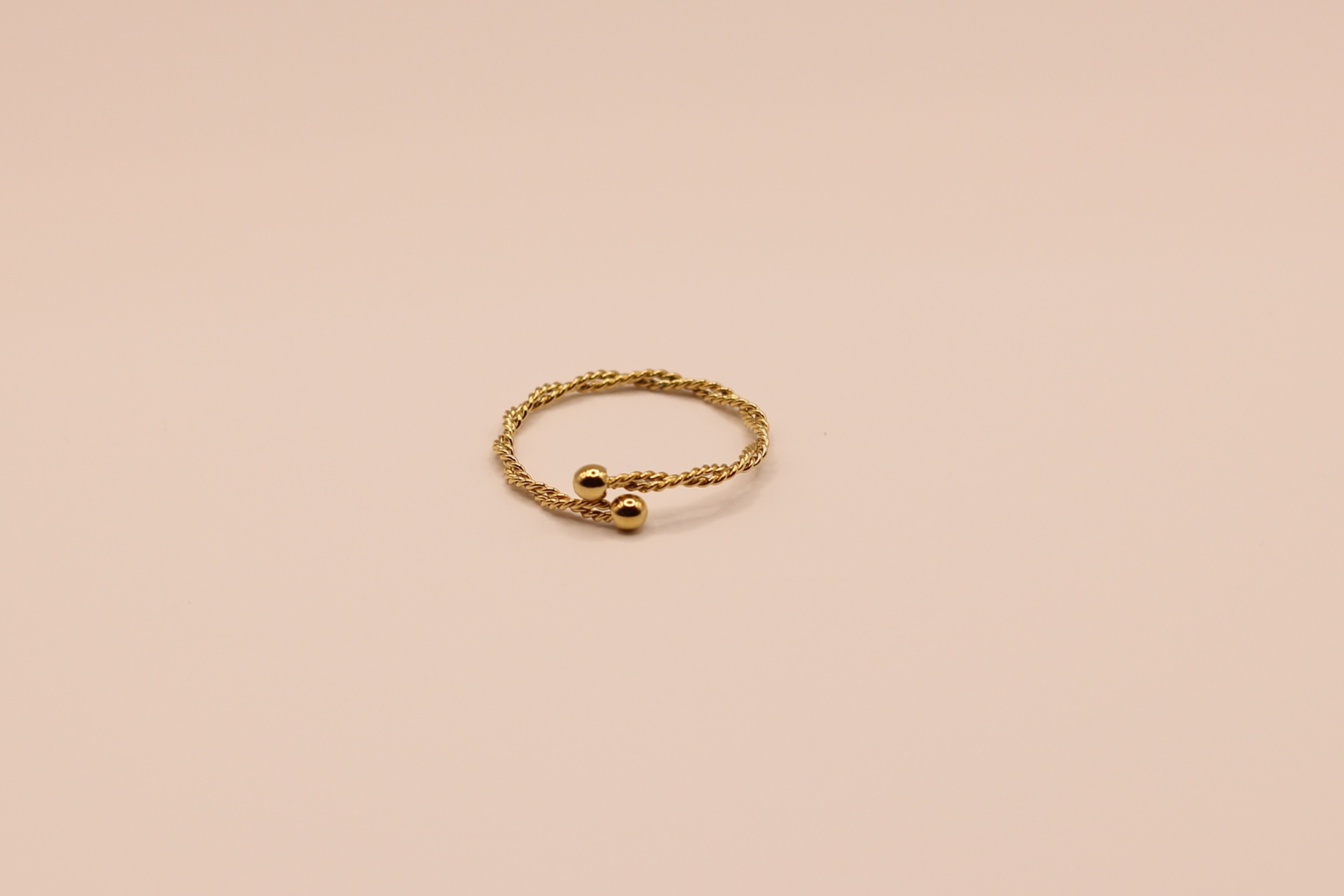 Bague fine en acier inoxydable doré