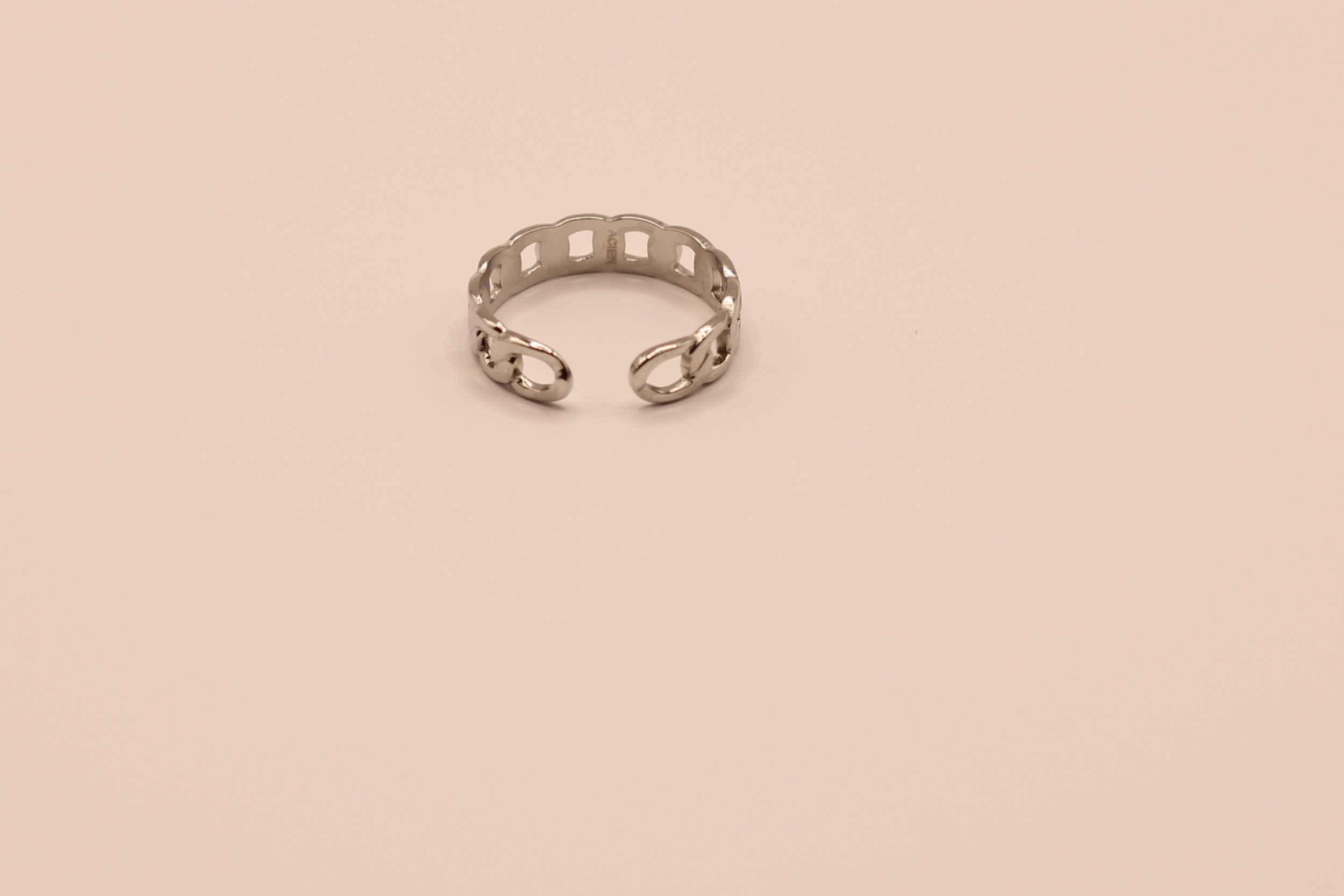 bague Lilly en acier inoxydable argenté