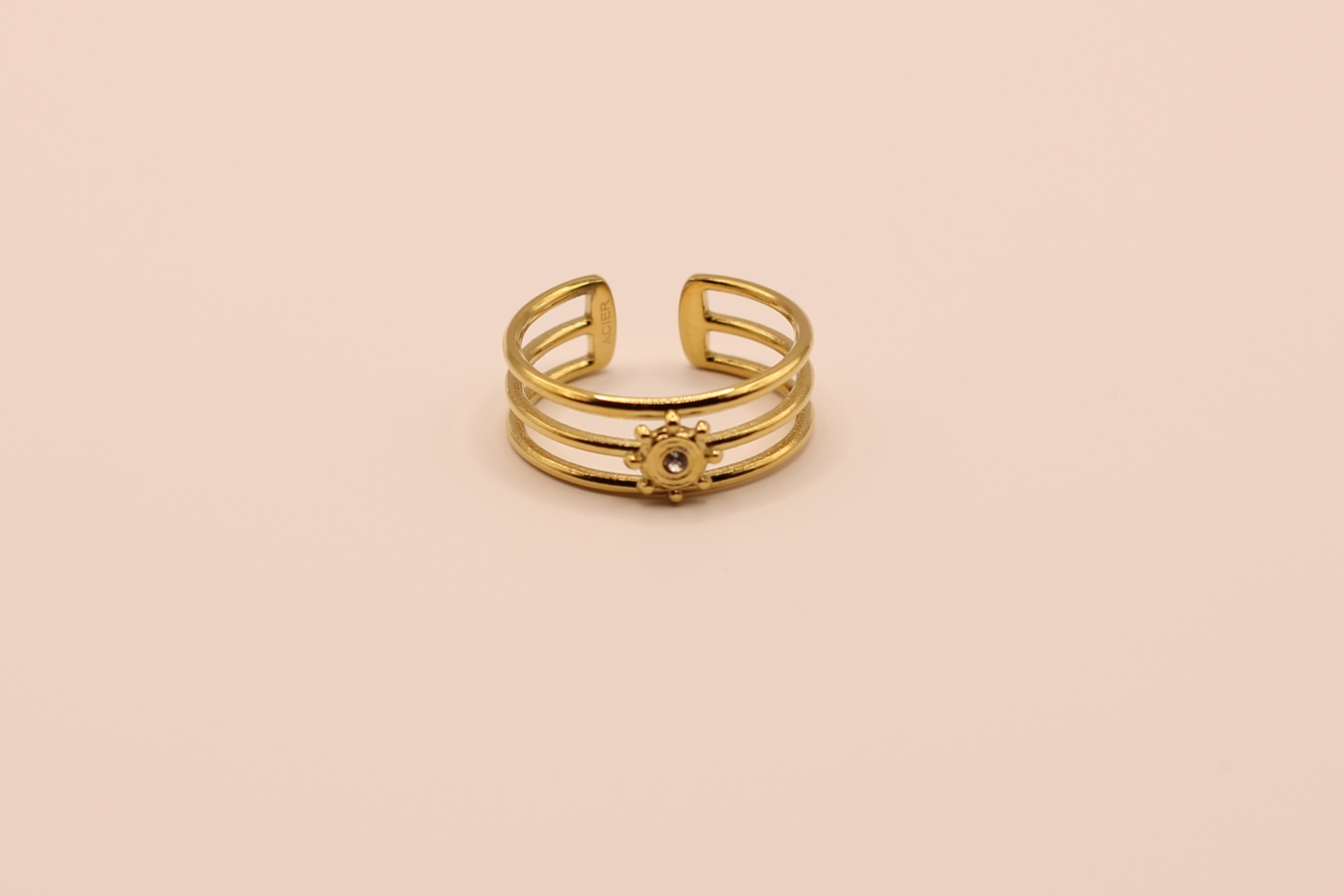 bague multi-rangs dorée