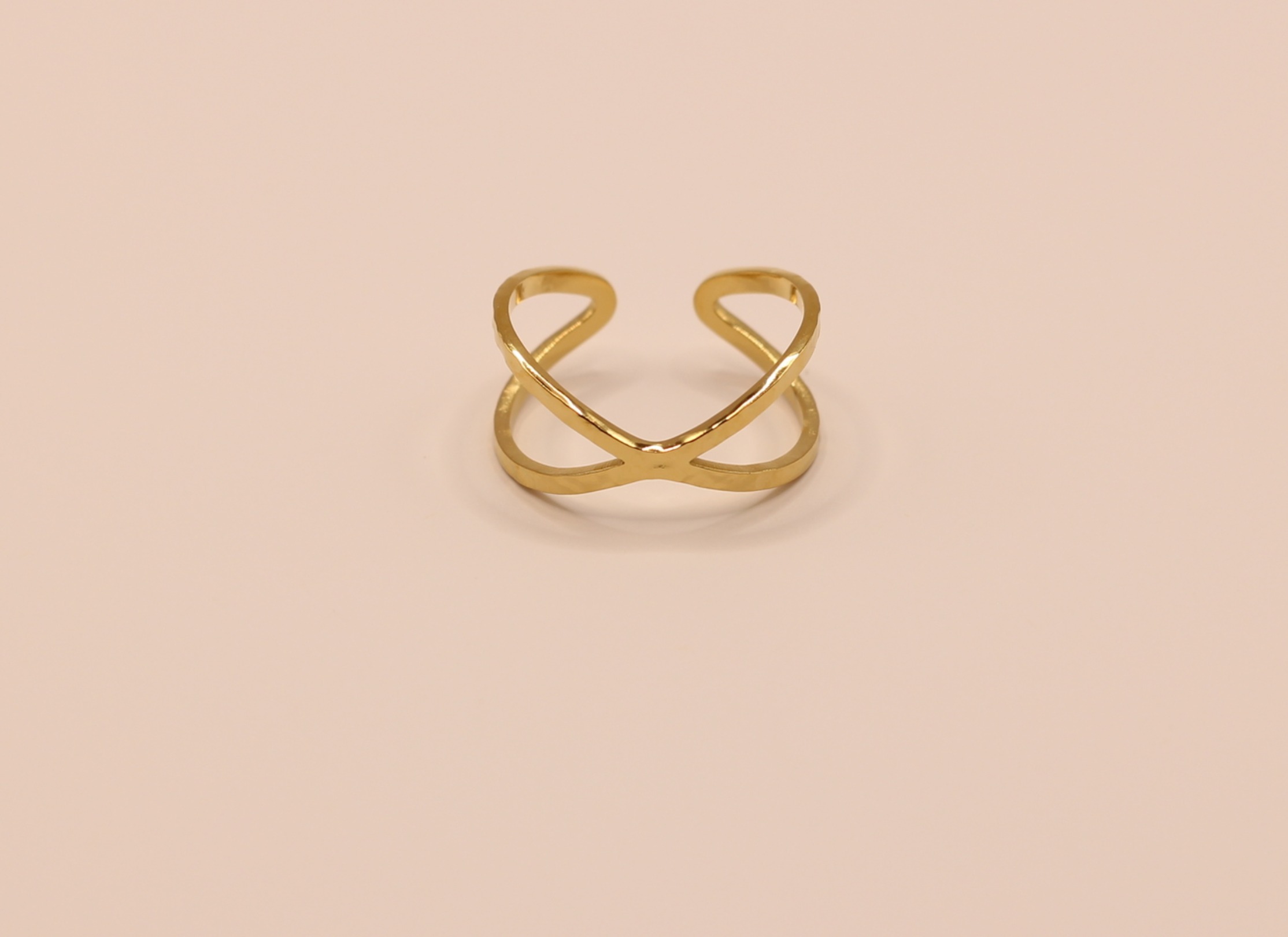 bague croisée dorée
