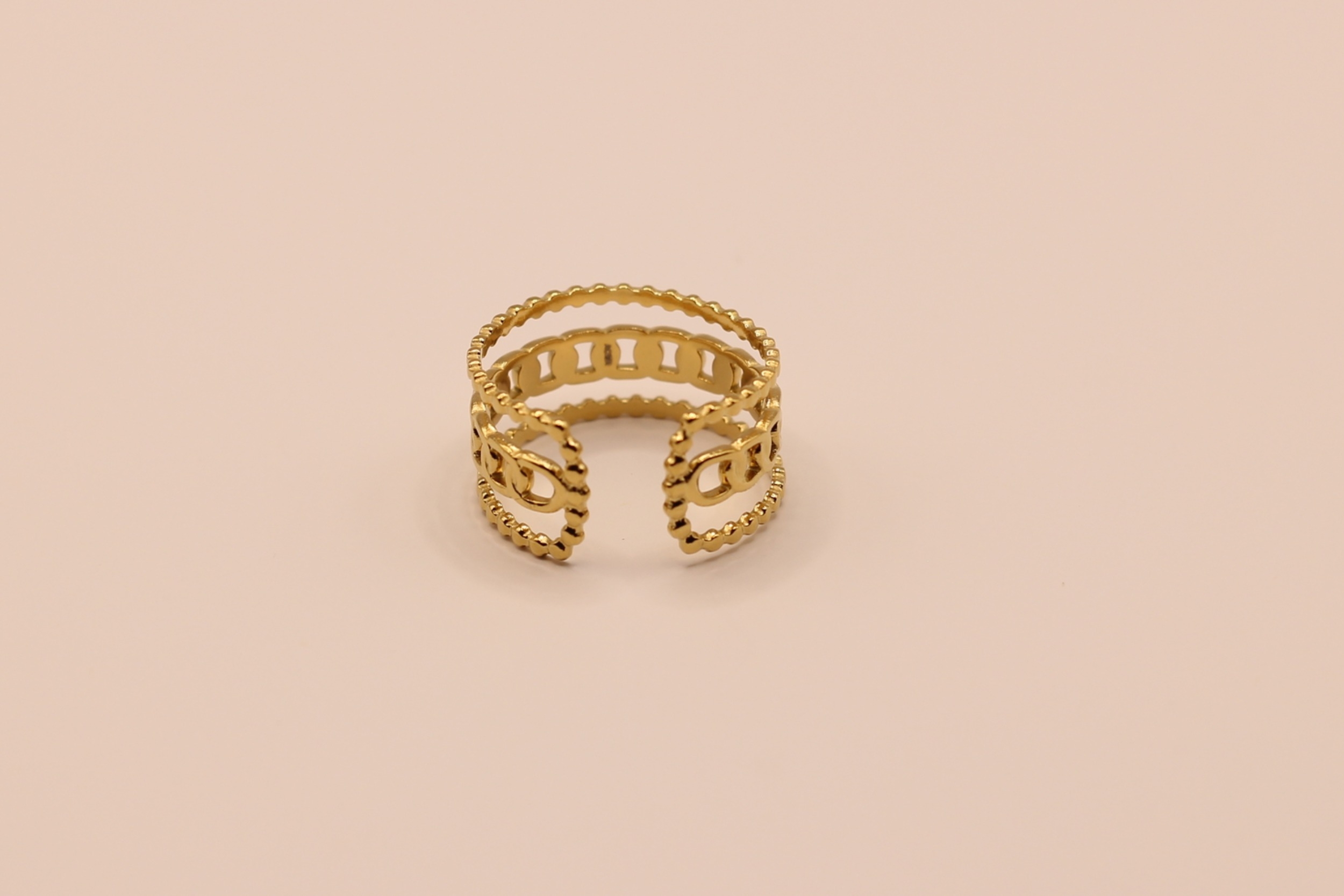 Bague multi rang dorée