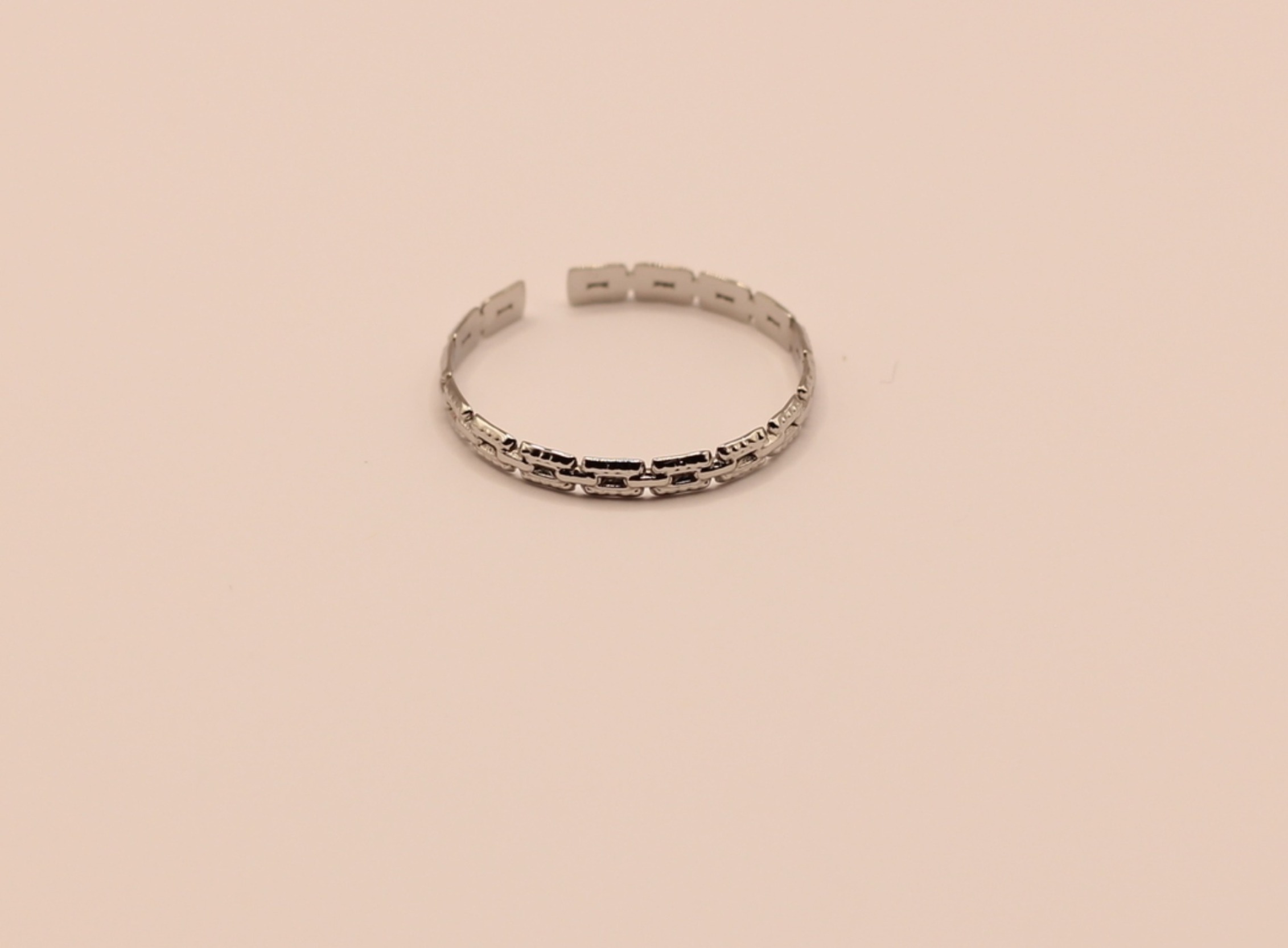 bague acier inoxydable argentée