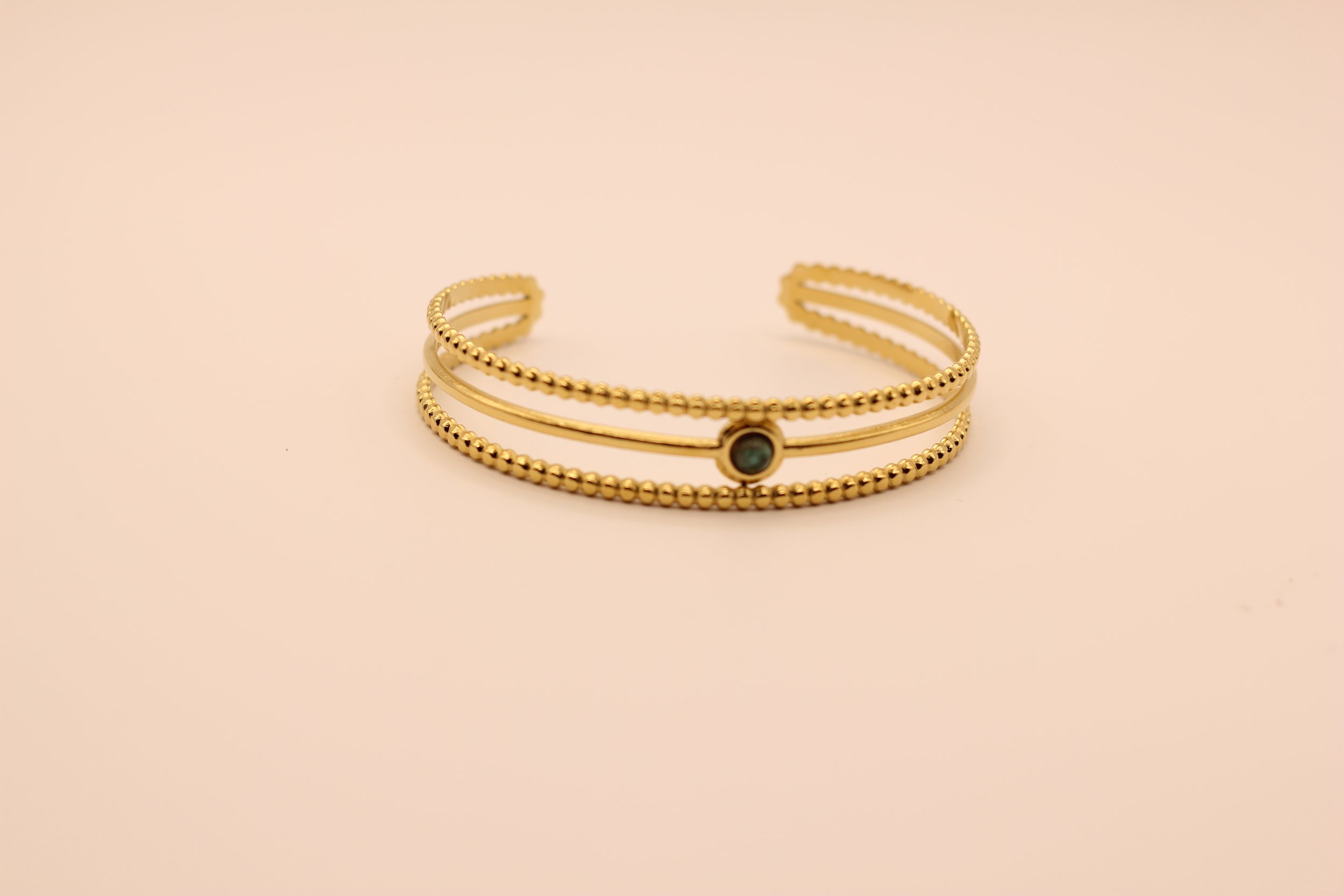 Bracelet jonc en acier doré