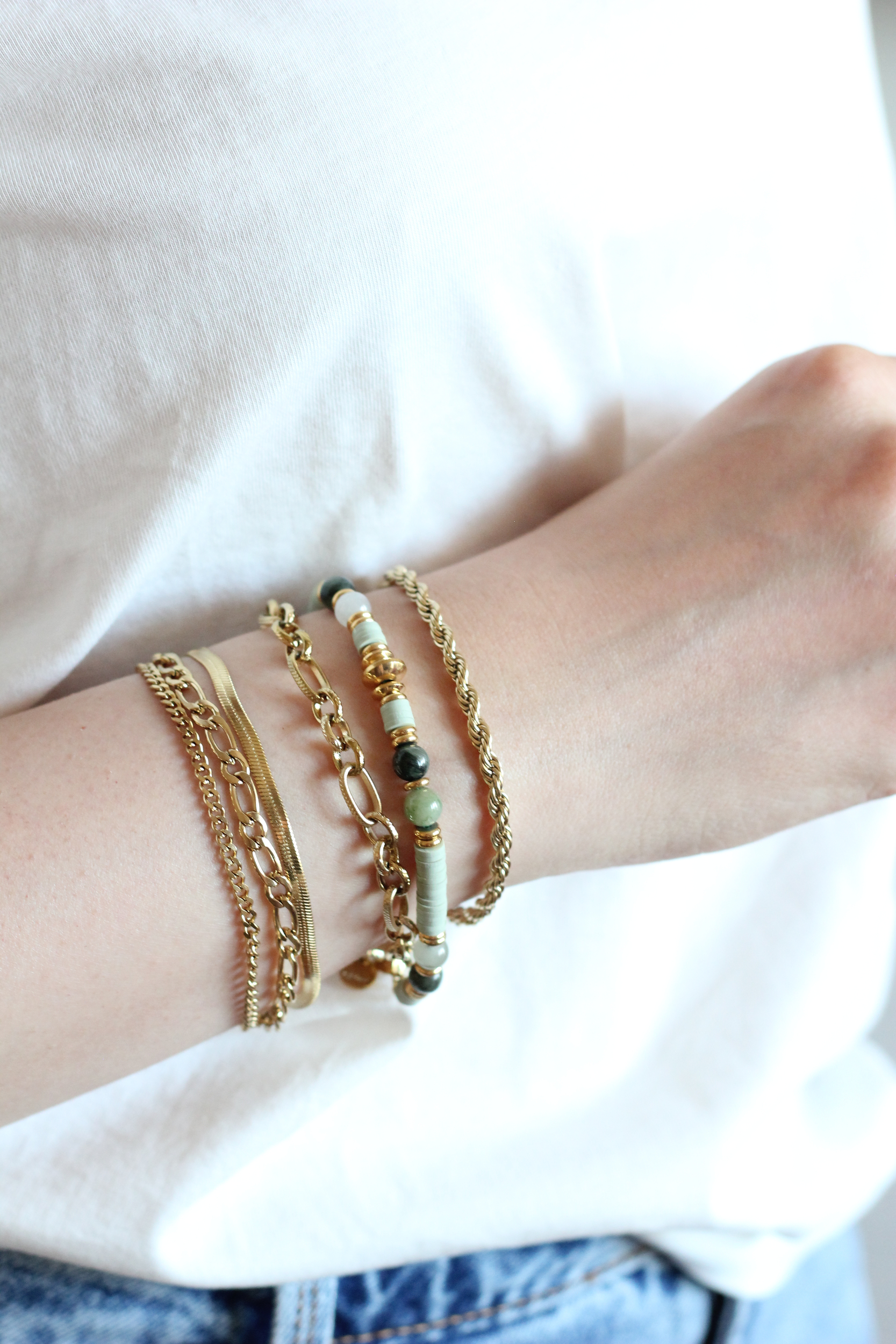 Bracelet en acier doré