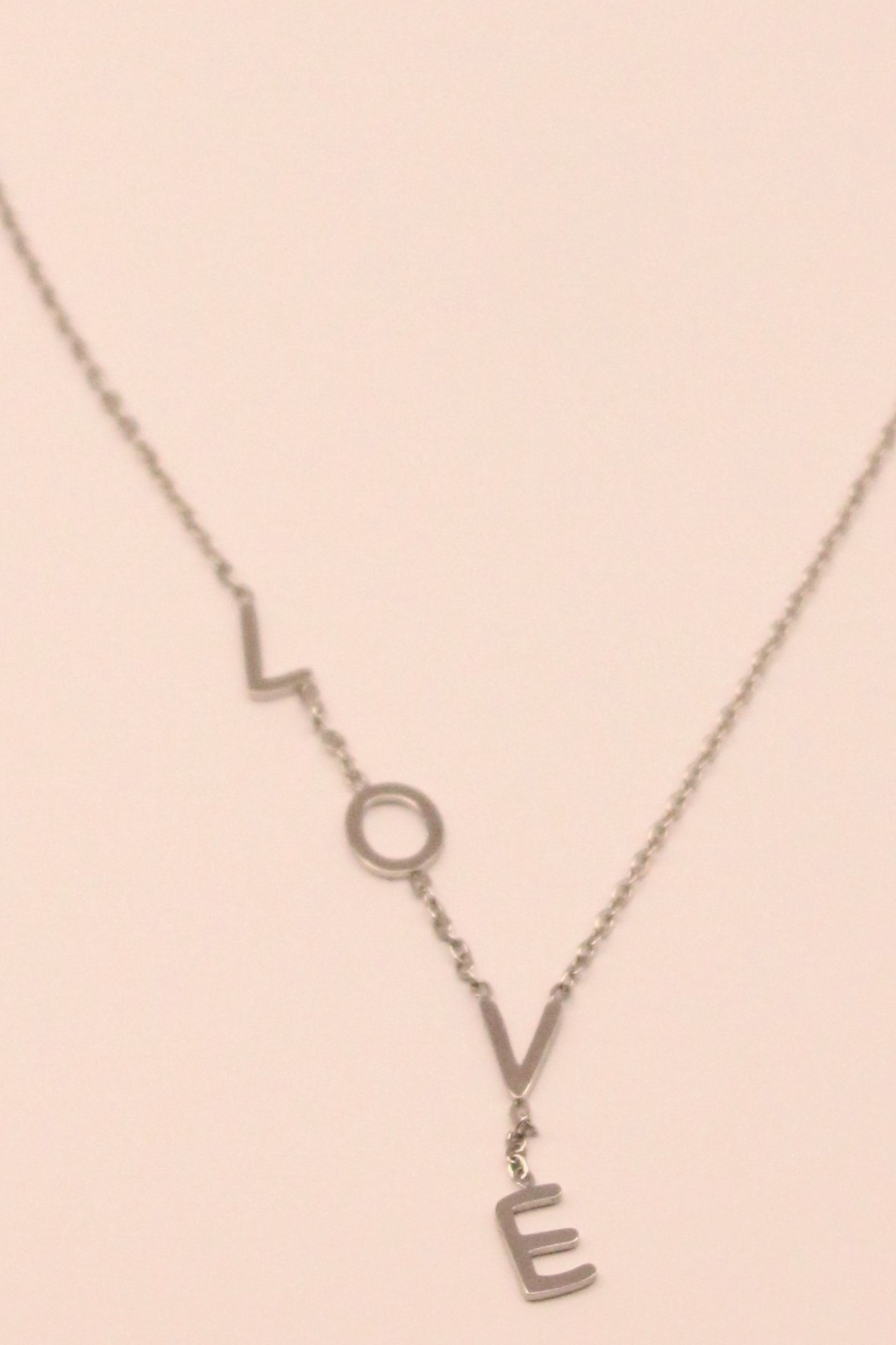Collier love acier argenté saint Valentin
